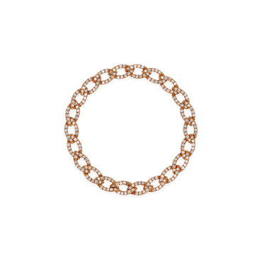 Bracciale Groumette in oro rosa 18K con Diamanti Pavè