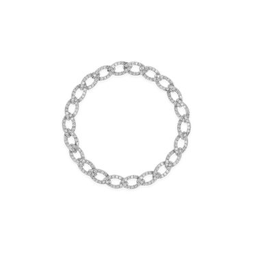 Bracciale Groumette in oro bianco 18K con Diamanti Pavè