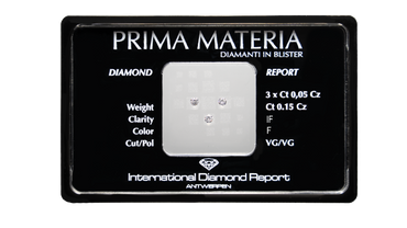 3 diamanti in blister F - IF da 0.06 a 0.75 ct