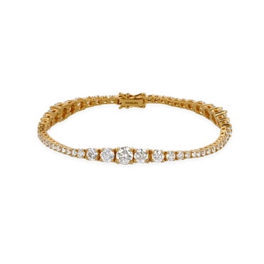 Bracciale Degradè in Oro Giallo 18K con Diamanti da 2.55 a 7.15 ct