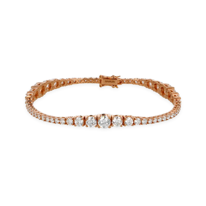 Bracciale Degradè in Oro Rosa 18K con Diamanti da 2.55 a 7.15 ct