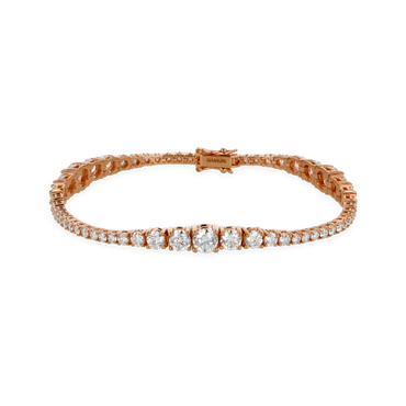 Bracciale Degradè in Oro Rosa 18K con Diamanti da 2.55 a 7.15 ct