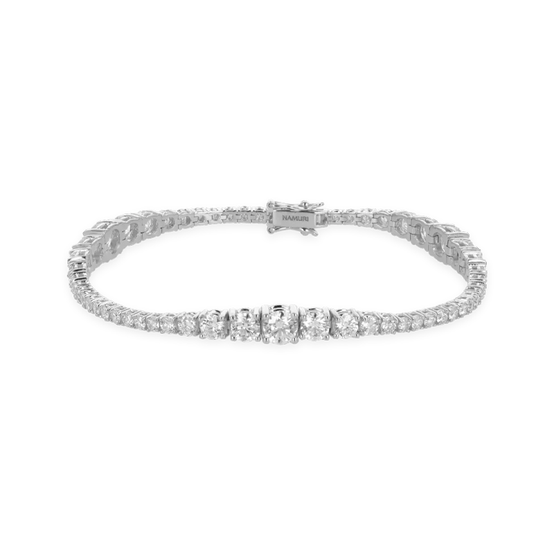 Bracciale Degradè in Oro Bianco 18K con Diamanti da 2.55 a 7.15 ct