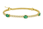 Bracciale oro giallo 18K con diamanti e spot smeraldi ovali