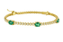 Bracciale oro giallo 18K con diamanti e spot smeraldi ovali