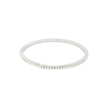 Bracciale elastico tennis a filo in oro bianco 18K con diamanti da 1.70 a 4.05 ct