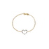 Bracciale Cuore Oro Giallo/Bianco 18K con Diamanti