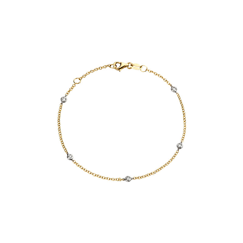 Bracciale Castoni Oro Giallo 18K con Diamanti