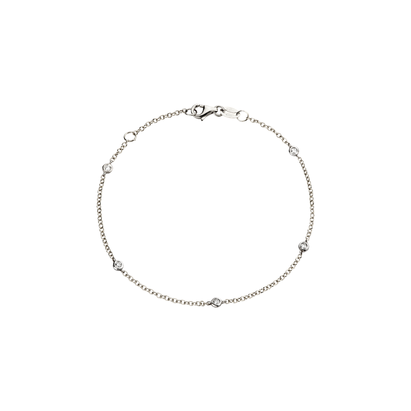 Bracciale Castoni Oro Bianco 18K con Diamanti