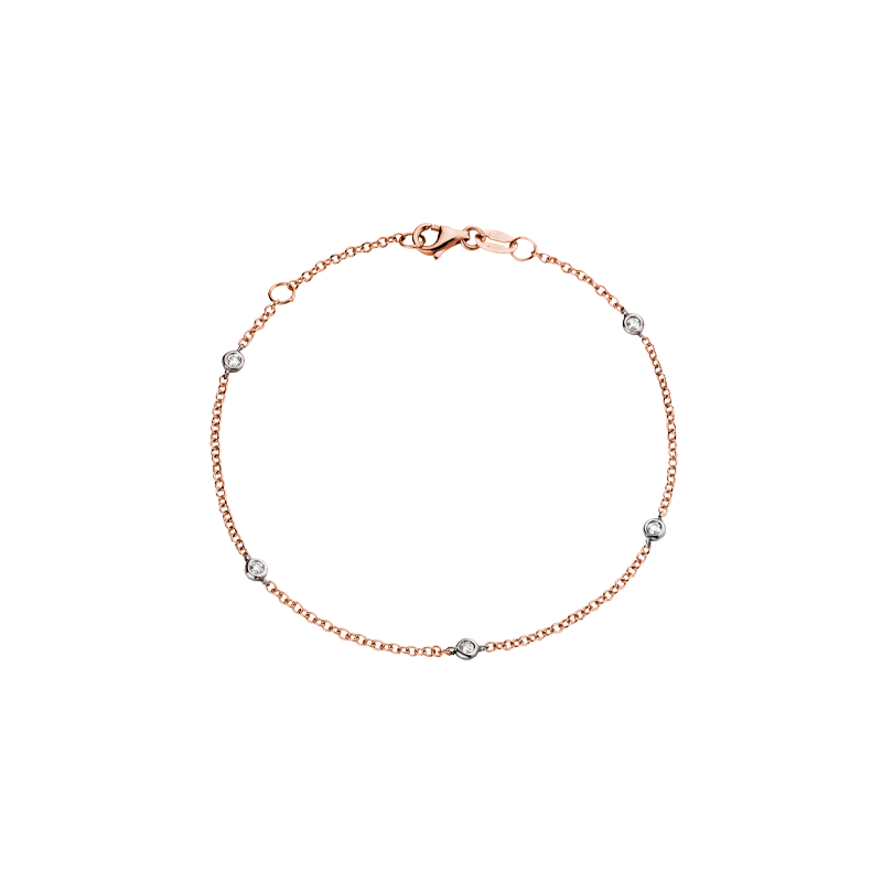 Bracciale Oro Rosa 18K con Diamanti