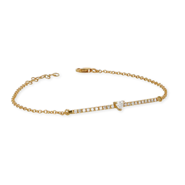 Bracciale oro giallo 18K con diamanti taglio cuore