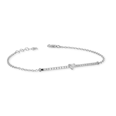 Bracciale oro bianco 18K con diamanti taglio cuore