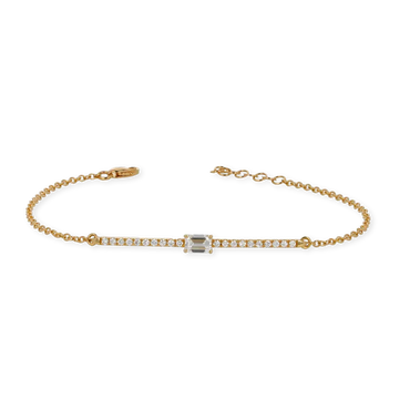 Bracciale oro giallo 18K con diamanti taglio smeraldo