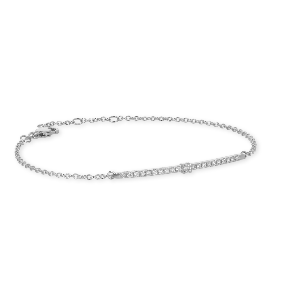 Bracciale oro bianco 18K con diamanti bianchi spot centrale