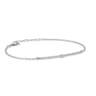 Bracciale oro bianco 18K con diamanti bianchi spot centrale