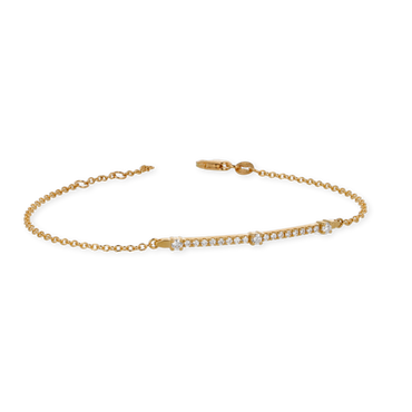 Bracciale oro giallo 18K con diamanti bianchi 3 spot