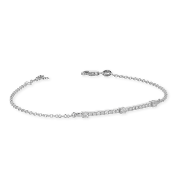 Bracciale oro bianco 18K con diamanti bianchi 3 spot