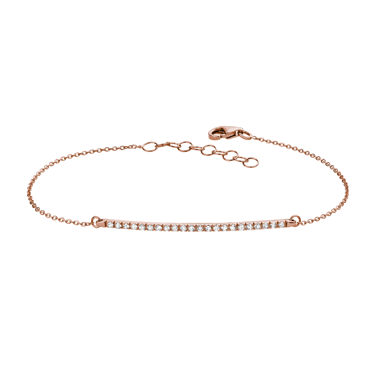 Bracciale Oro Rosa 18K con Diamanti Bianchi