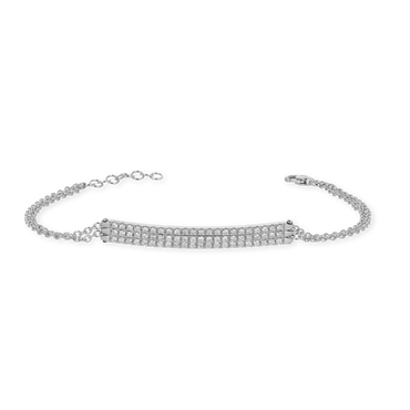 Bracciale oro bianco 18K con diamanti 3 file