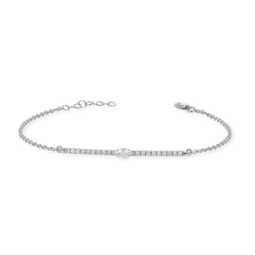Bracciale oro bianco 18K con diamanti taglio navette