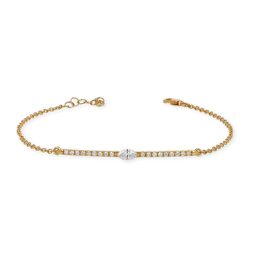 Bracciale oro giallo 18K con diamanti taglio navette