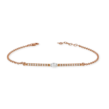 Bracciale oro rosa 18K con diamanti taglio navette