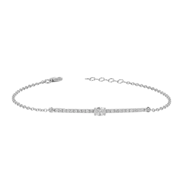 Bracciale oro bianco 18K con diamanti taglio ovale