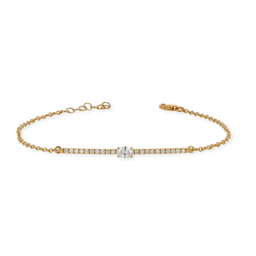 Bracciale oro giallo 18K con diamanti taglio ovale