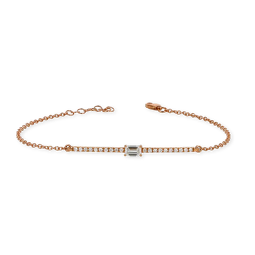 Bracciale oro rosa 18K con diamanti taglio smeraldo