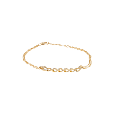 Bracciale groumette oro giallo 18K con diamanti da 0.25 a 1.20 ct