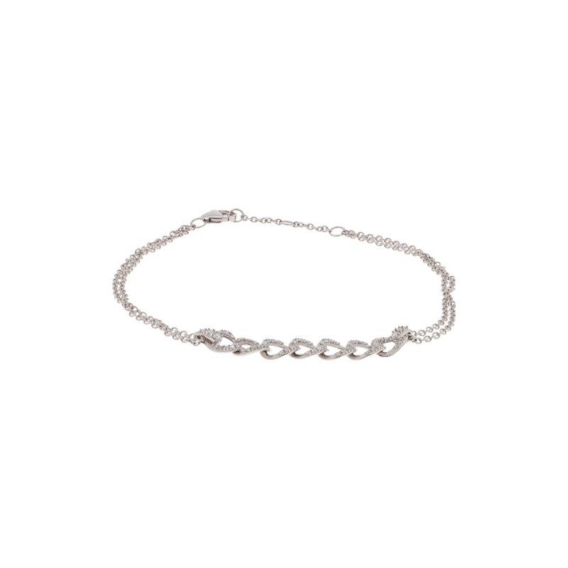 Bracciale groumette oro bianco 18K con diamanti da 0.25 a 1.20 ct