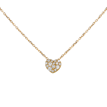 Ciondolo oro giallo 18K con diamanti pavè cuore