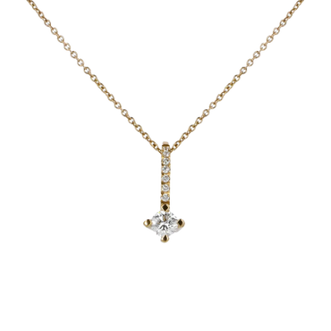 Ciondolo oro giallo 18K con diamanti con centrale round da 0.18 a 0.28 ct