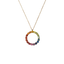 Ciondolo oro rosa 18K cerchio rainbow con zaffiri multicolore