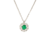 Ciondolo oro bianco 18K con smeraldo round