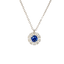 Ciondolo oro bianco 18K con zaffiro round