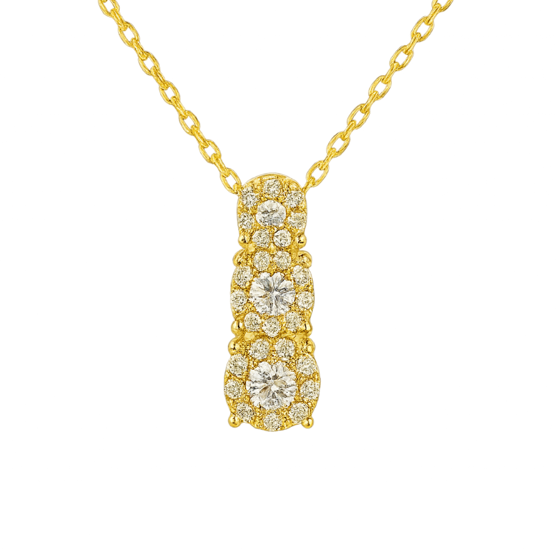 Pendente trilogy mirage oro giallo 18K con diamanti da 0.13 a 0.45 ct
