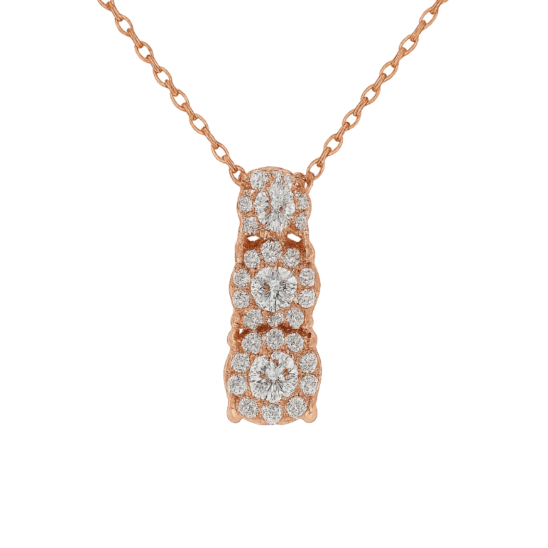 Pendente trilogy mirage oro rosa 18K con diamanti da 0.13 a 0.45 ct