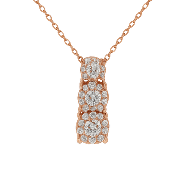 Pendente trilogy mirage oro rosa 18K con diamanti da 0.13 a 0.45 ct