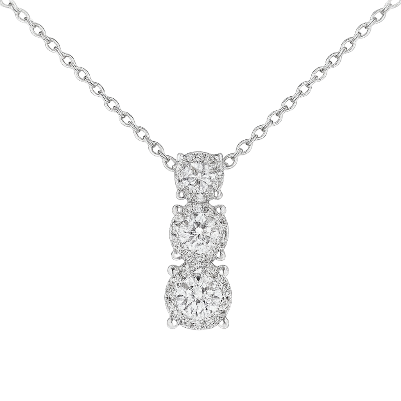 Pendente trilogy mirage oro bianco 18K con diamanti da 0.13 a 0.45 ct