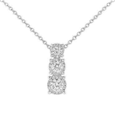Pendente trilogy mirage oro bianco 18K con diamanti da 0.13 a 0.45 ct
