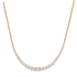 Mezza collana degradè in oro rosa 18K con diamante centrale da 1.30 a 1.60 ct
