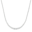 Mezza collana degradè in oro bianco 18K con diamante centrale da 1.30 a 1.60 ct