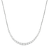 Mezza collana degradè in oro bianco 18K con diamante centrale da 1.30 a 1.60 ct