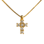 Croce diamanti e oro giallo 18K con catena passante da 0.10 a 0.22 ct