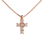 Croce diamanti e oro rosa 18K con catena passante da 0.10 a 0.22 ct