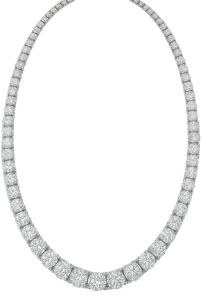 Collana tennis a filo oro bianco 18K con diamanti da 20.00 a 26.50 ct