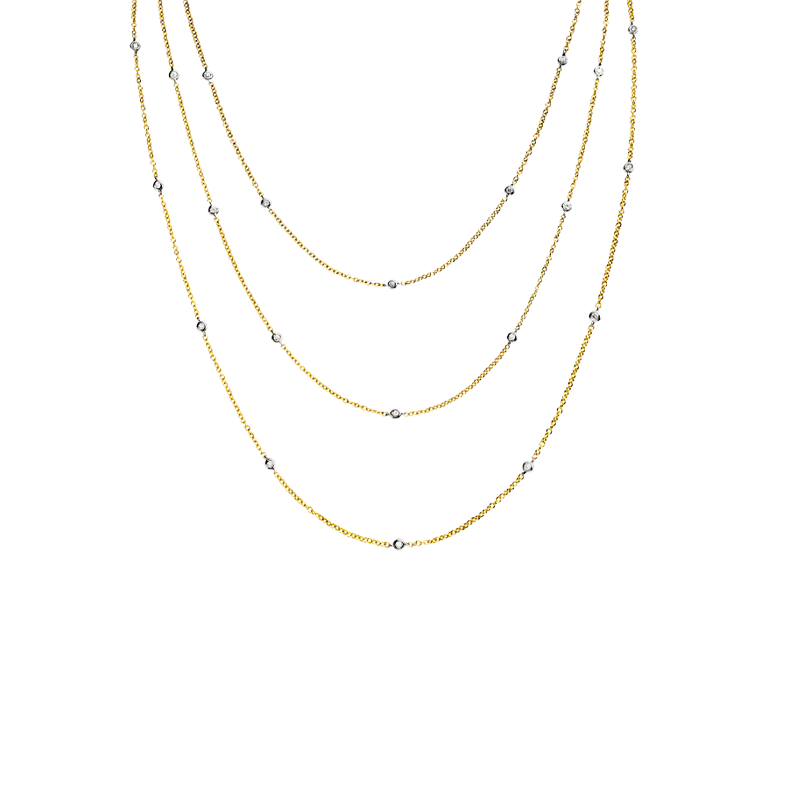 Collana Oro Giallo 18K con Diamanti