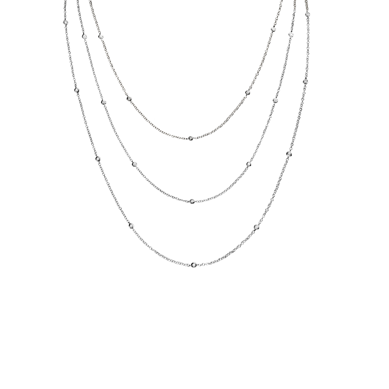 Collana Oro Bianco 18K con Diamanti