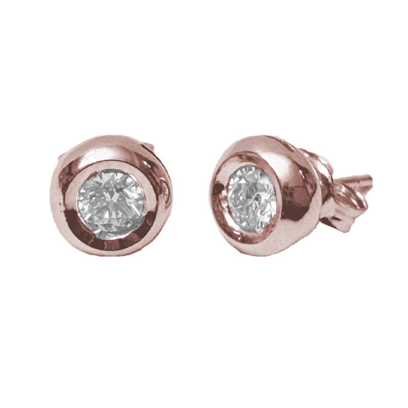 Orecchini luce cipollina oro rosa 18K con BT da 0.04 a 0.40 ct